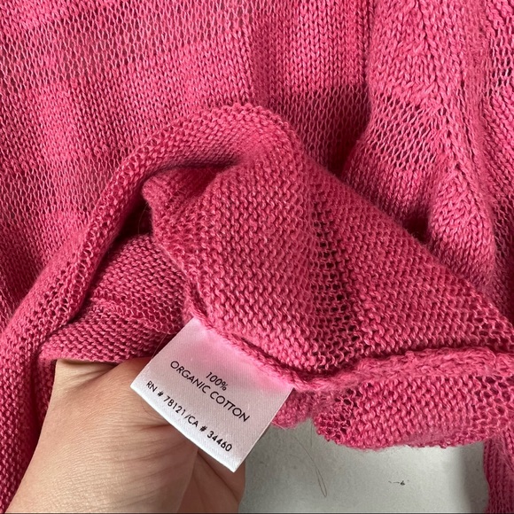 Eileen Fisher Pink Organic Cotton Lose Knit Sweater Size Large - Picture 4 of 5